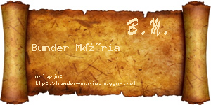 Bunder Mária névjegykártya